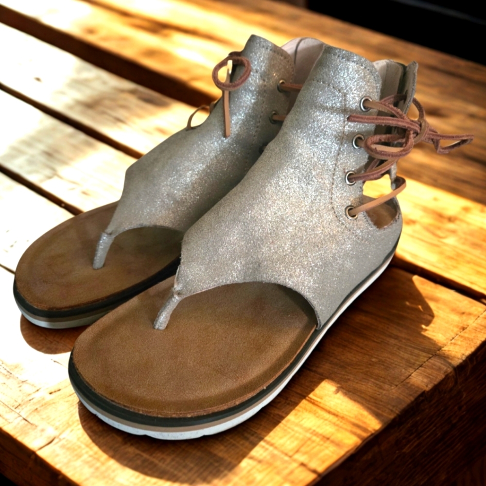 OTBT Brown Sandals with Ankle Boot Design